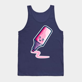 Pink Highlighter Pen Kawaii Cute Tank Top